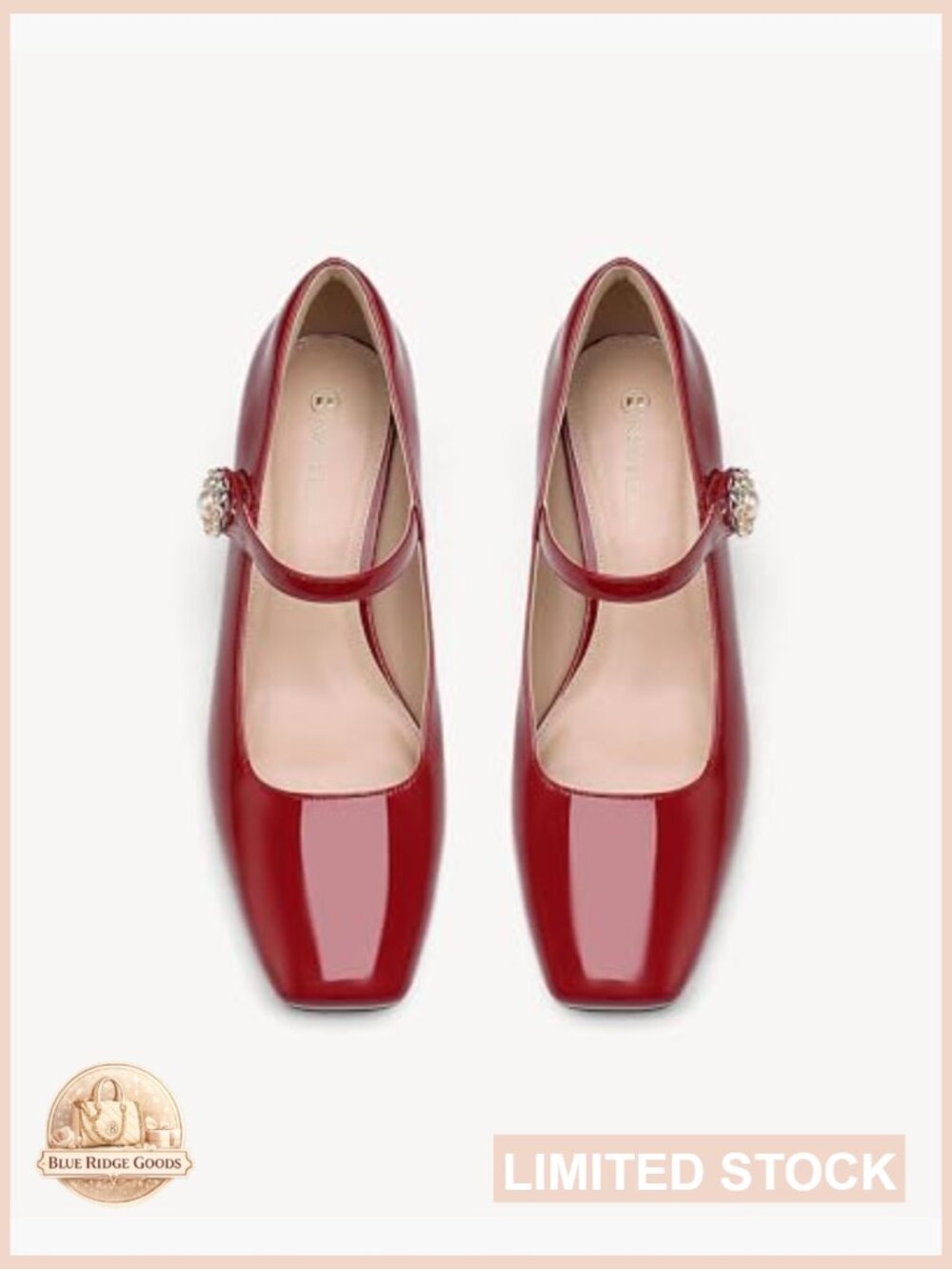 Patent Leather Mary Janes Chunky Heel Square Toe Block Heel Pumps Dress Shoes - Picture 6 of 7